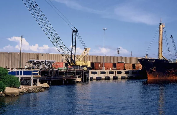 Guindastes Construção Porto Pensacola — Fotografia de Stock