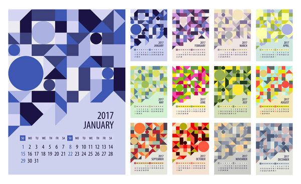 Calendar Planner for 2017 Year