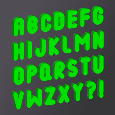 Yeşil kabarcık 3d yazı tipi. 