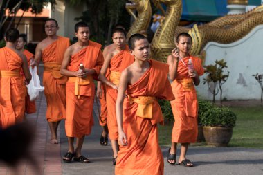 Buddhist Monks at Wat Prasing, Chiang Mai, Thailand clipart