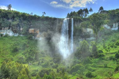 Scenic nature view of Sipi Falls, Uganda clipart