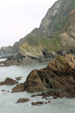 Ilfracombe sahilinin dikey görünümü