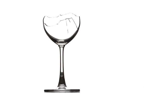 Transparent broken wineglass — Stock Photo, Image