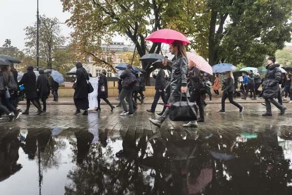 Польських жінок завдати удару проти заборони на аборти — стокове фото