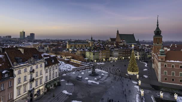Gamla stan och Kungliga slottet i Warszawa — Stockvideo