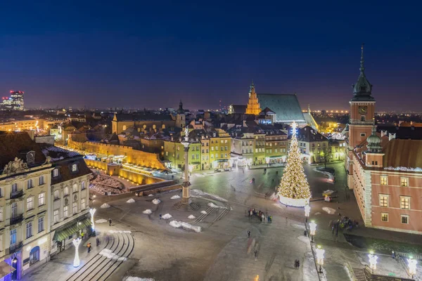 Gamla stan i Warszawa under juletid — Stockfoto