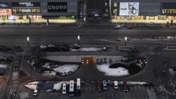 Time-lapse van het centrum van Warschau — Stockvideo