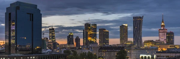 Panorama centrum miasta Warszawy — Zdjęcie stockowe