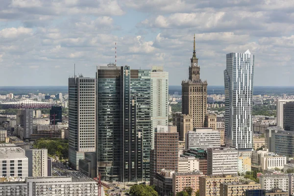 Warszawa city downtown panorama — Stockfoto