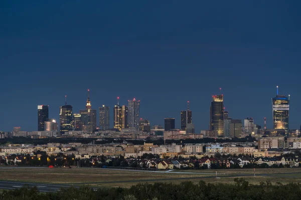 Panorama centrum miasta Warszawy — Zdjęcie stockowe