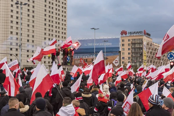 La marcha anual del Día Nacional de la Independencia de Polonia 2017 — Foto de Stock