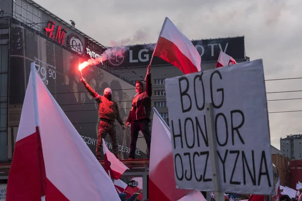2017波兰全国独立日的年度游行 — 图库照片