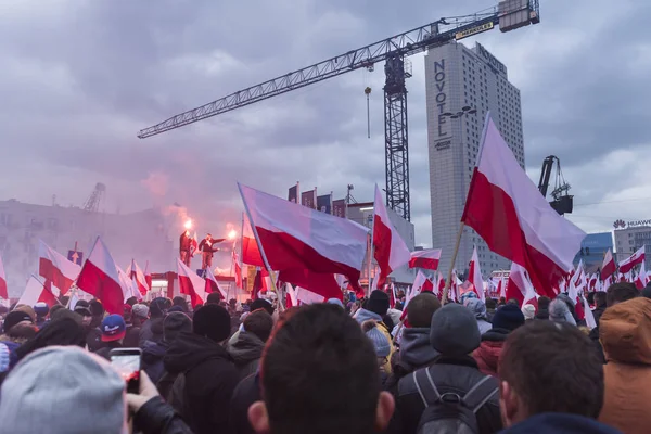 La marcha anual del Día Nacional de la Independencia de Polonia 2017 —  Fotos de Stock