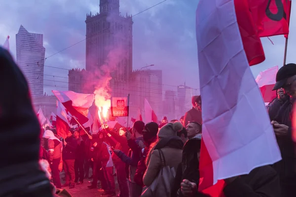 A marcha anual do Dia da Independência Nacional da Polônia 2017 — Fotografia de Stock