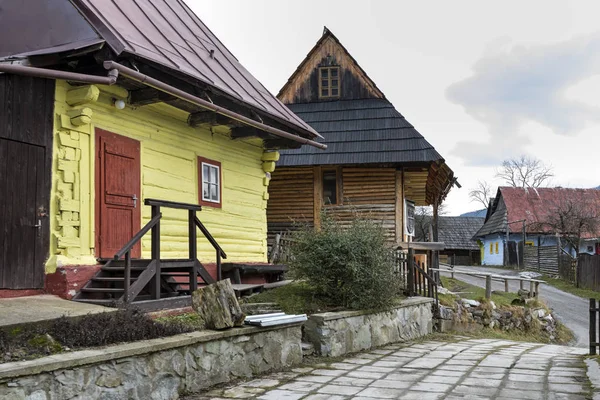 Wooden houses in Vlkolinec village, Slovak republic — Stock Photo, Image