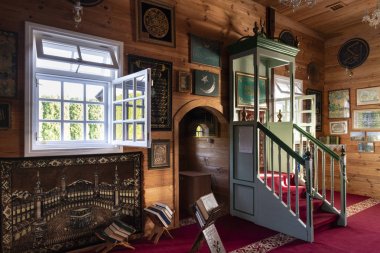 Ahşap Tatar cami iç Bohoniki, Polonya