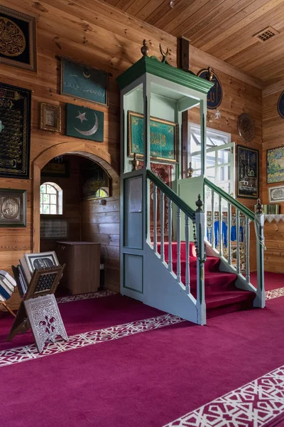 Wooden Tatar mosque interior in Bohoniki, Poland — Stock Photo, Image