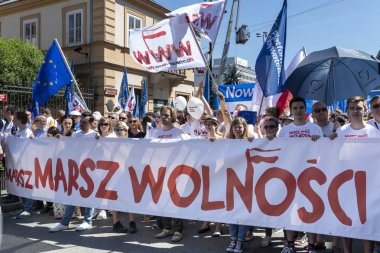 March of Freedom in Warsaw on May 12, 2018 clipart