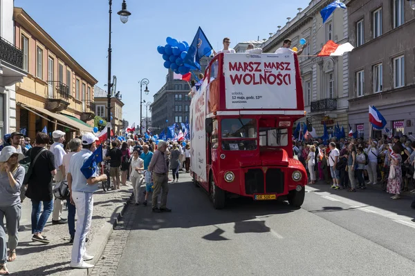 Marsz wolności w Warszawie na 12 maja 2018 r. — Zdjęcie stockowe