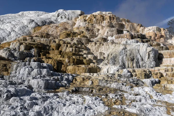 Terraço inferior Mamute Hot Springs, Yellowstone — Fotografia de Stock