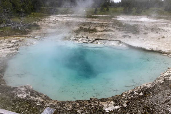 Farbenfroher Thermalpool mit heißen Quellen im Yellowstone Nationalpark — Stockfoto