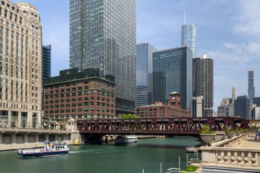 Batı Wacker Drive Skyline Chicago 'da