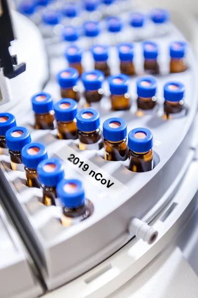 Test Equipment Mini Glass Tubes Coronavirus Medical Lab — Stock Photo, Image