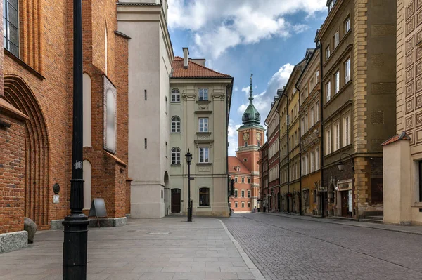 Königsschloss Der Leeren Warschauer Altstadt Während Der Zeit Der Covid — Stockfoto