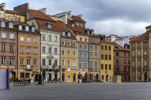 Empty Old Town Square Warsaw Covid Epidemy Time — Stock Photo, Image