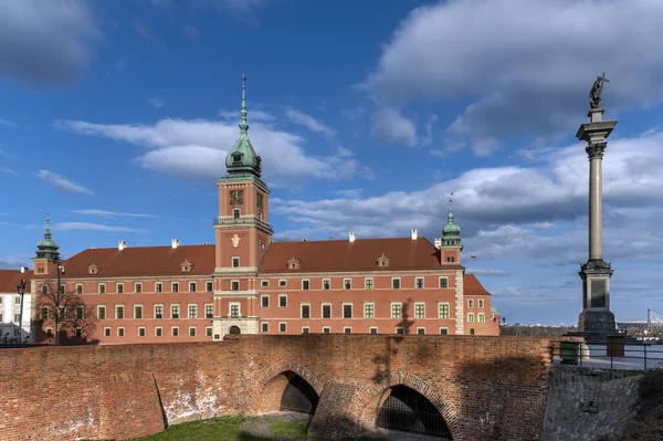 Castello Reale Nel Centro Storico Vuoto Varsavia Durante Periodo Dell — Foto Stock