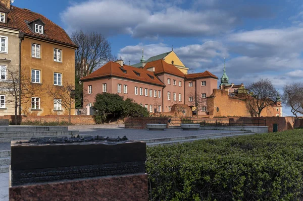 Puste Mury Obronne Starego Miasta Warszawie Czasie Epidemii Covid — Zdjęcie stockowe