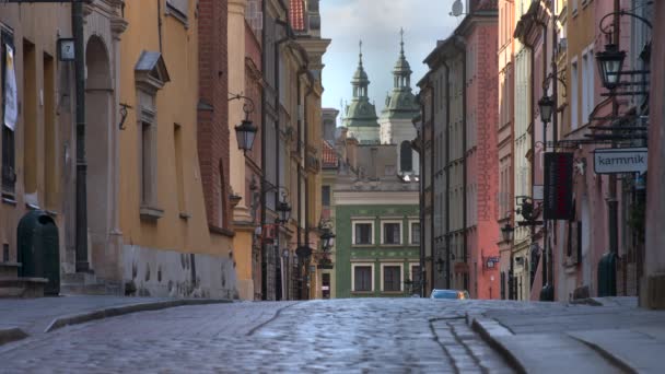 Warsaw Pologne Mars 2020 Vider Les Rues Vieille Ville Varsovie — Video