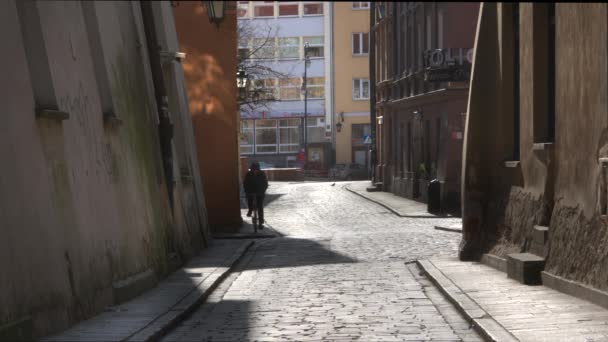 Warsaw Poland March 2020 Empty Old Town Streets Warsaw Covid — Stock Video