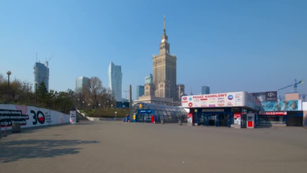 Poland Mart 2020 Varşova Yeraltı Merkezi Istasyonu Covid Salgını Sırasında — Stok video