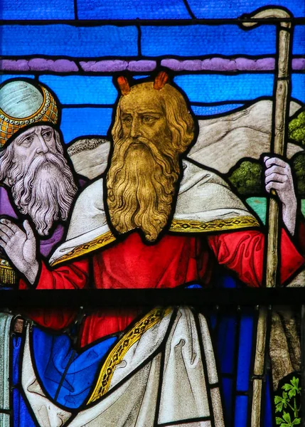 Moisés - Vidrieras en la Catedral de Malinas — Foto de Stock