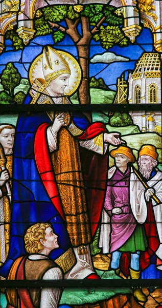 Saint Rumbold - Vidrieras en la Catedral de Malinas — Foto de Stock