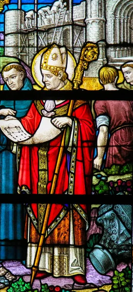 Saint Rumbold - Vidrieras en la Catedral de Malinas — Foto de Stock