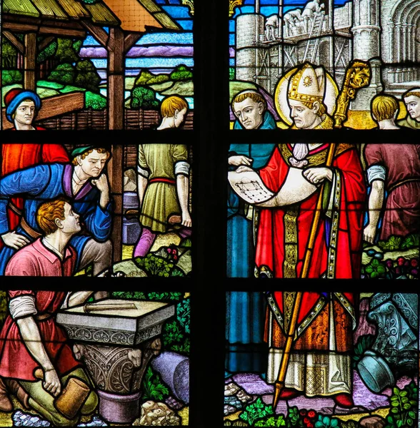 Saint Rumbold - Vidrieras en la Catedral de Malinas —  Fotos de Stock