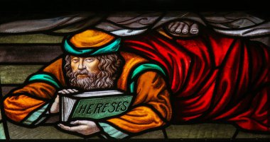 Heretic - Stained Glass in Mechelen Cathedral clipart