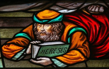 Heretic - Stained Glass in Mechelen Cathedral clipart