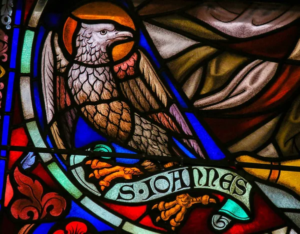 Stained Glass of the Eagle - Saint John the Evangelist — стоковое фото