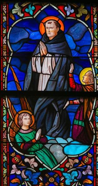 Saint Thomas Aquinas - Stained Glass — Stock Photo, Image