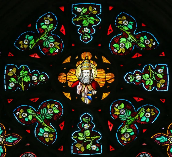 Stained Glass - God in Heaven — Stock Photo, Image