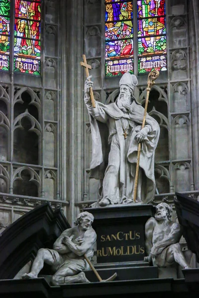 Saint Rumbold - Statua nella Cattedrale di Mechelen — Foto Stock