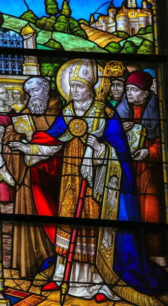 Saint Rumbold - Vidrieras en la Catedral de Malinas — Foto de Stock