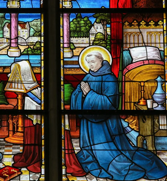 Saint Dominic - målat glas — Stockfoto