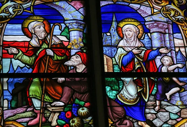 Vidro manchado na Catedral de Mechelen — Fotografia de Stock