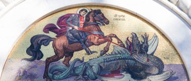 Saint George Aziz Sava Kilisesi Belgrad'da mozaiği