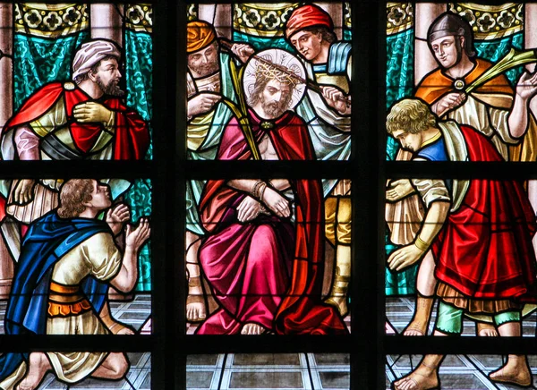 Vidro manchado - Jesus na Sexta-feira Santa — Fotografia de Stock