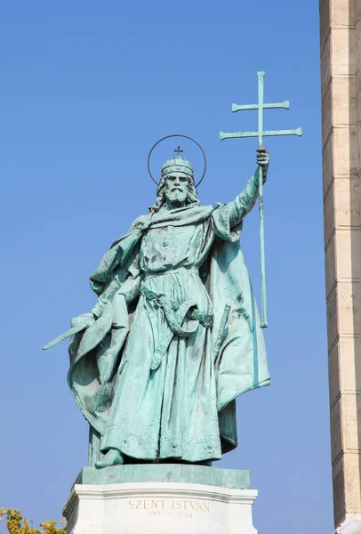 Standbeeld van koning Stefanus I in Boedapest, Hongarije — Stockfoto